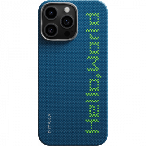 Чехол Pitaka Tactile Woven для iPhone 16 Pro/16 Pro Max, Hello World